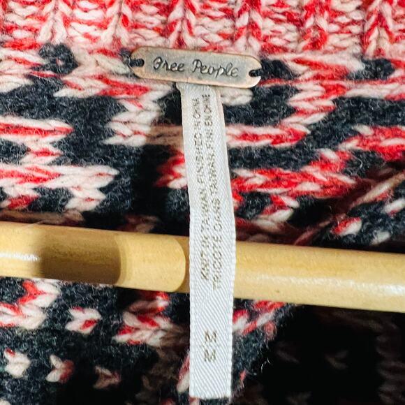 Free People Y2K Open Back Cardigan Casual Knit Collar Snap Front - M - Picture 5 of 6